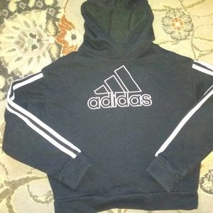 Adidas black hoodie-size M (10-12)